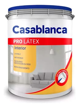 Pintura Látex Casablanca Pro Interior 4L color blanco mate