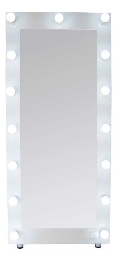 Espejo Hollywood Premium Lamparas Led Incluidas Mueble Marco Blanco