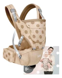 Mochila Canguro Porta Bebé Ergonómica Lumbar Bebes 3 En 1 Beige