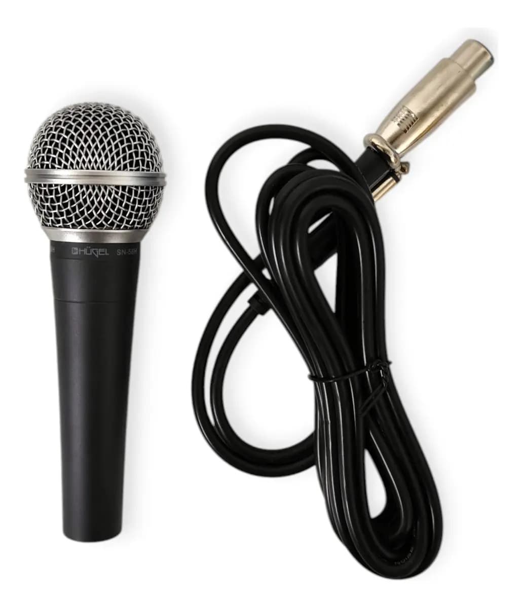 Micrófono Parquer 58 Dinámico Cardioide Para Voz Con Cable Color Negro