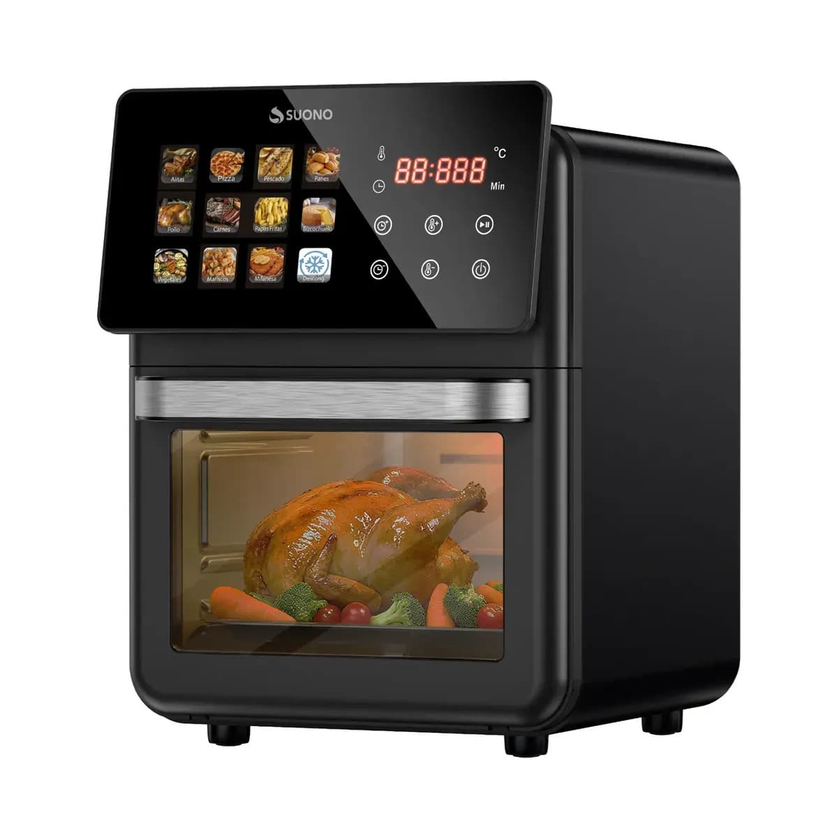 Freidora De Aire Suono Airfryer Neo Oven Descongela Fríe Asar Recalenta 12 L Comida Saludable Pantalla Xl Color Negro