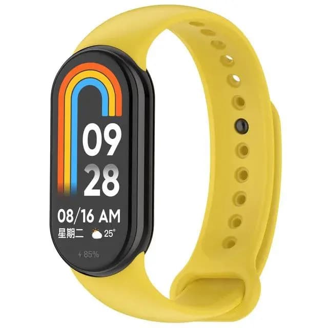 Malla Para Reloj Mi Smart Band 8 Y 9 Xiaomi 1.62 Mi Smart Band 10 1.72 De Silicona Y Con Enganche Acero Metal Generica Marca Miaband Color Amarillo