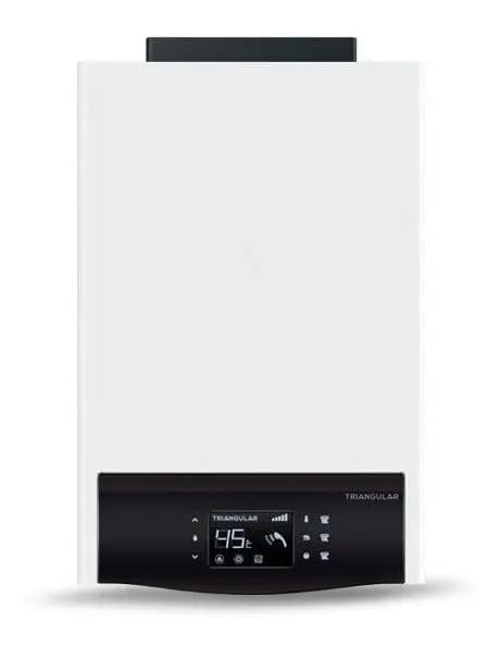 Calefón a Gas Triangular de 18 l/min con Tiraje Forzado y Encendido Electrónico
