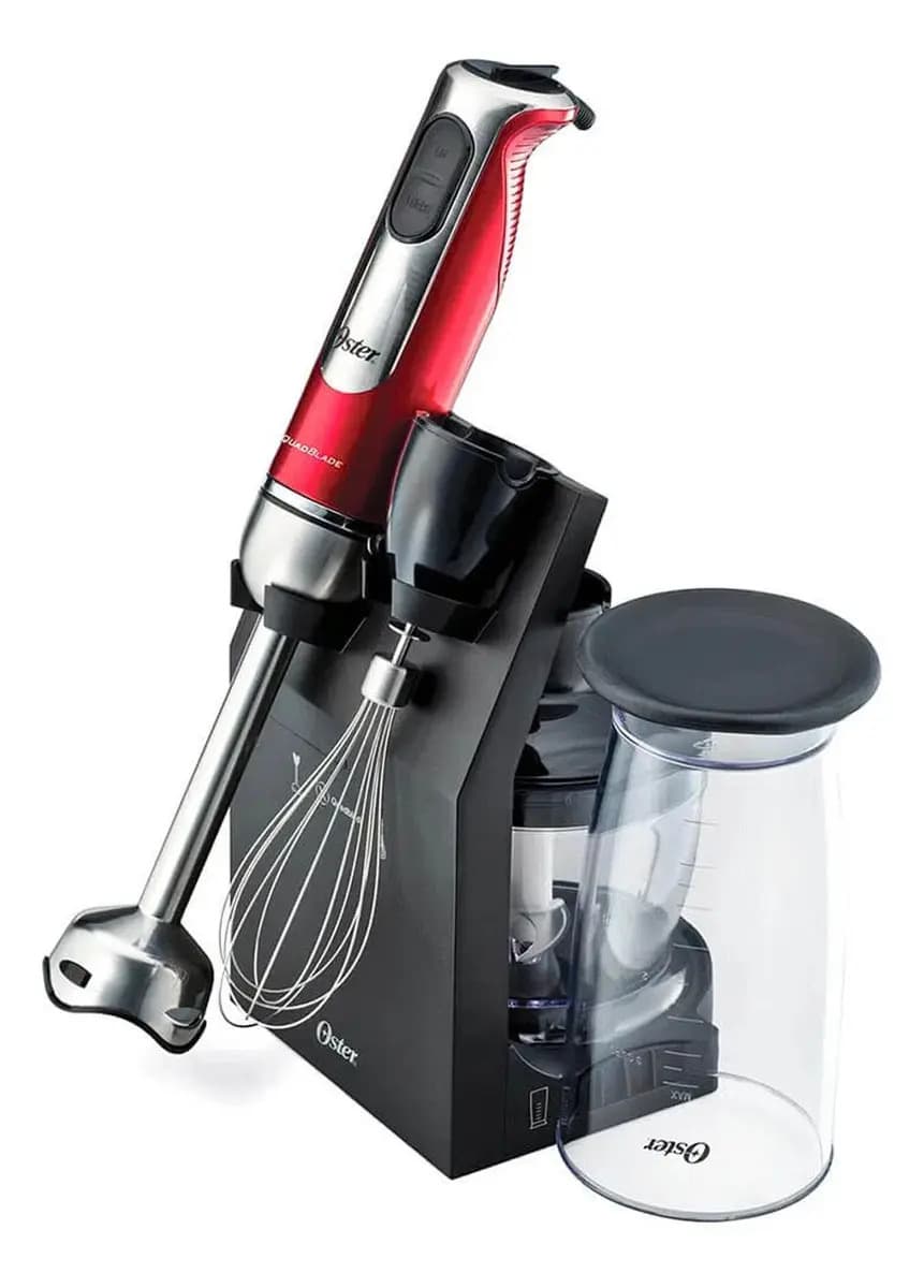 Stick Mixer Oster FPSTHB2801 Con accesorios Batidora De Inmersion Picadora 800w Color Rojo