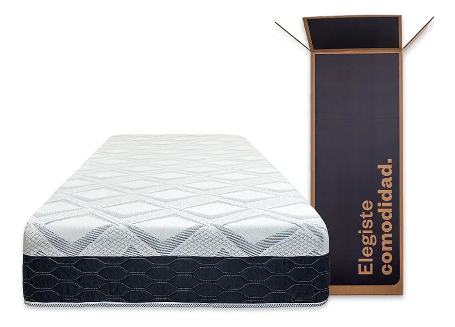 Colchón En Caja Sueño Dorado Box Prime Una Plaza Y Media 100X190 X25 cm Espuma Alta Densidad