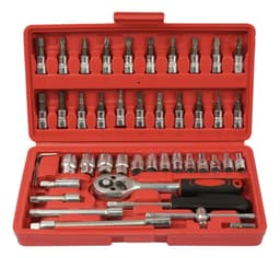Caja Set Herramientas Charlize T-46 Juego Llave Tubo Kit 46 Piezas Color Rojo