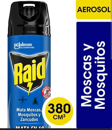Raid Insecticida Mata en 10 Segundos Moscas Mosquitos Zancudos