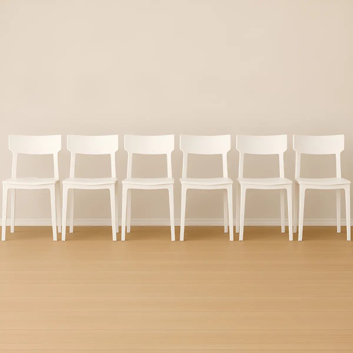 Silla Comedor Cocina Plastica Apilable Modelo Rio Pack 6 Estructura de la silla Blanco