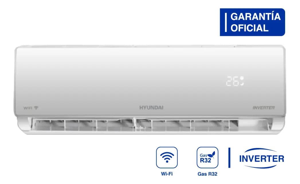 Aire Acondicionado Split Hyundai Inverter Wi-Fi Frío/Calor 2752 Frigorías HY11INV-3200FCW