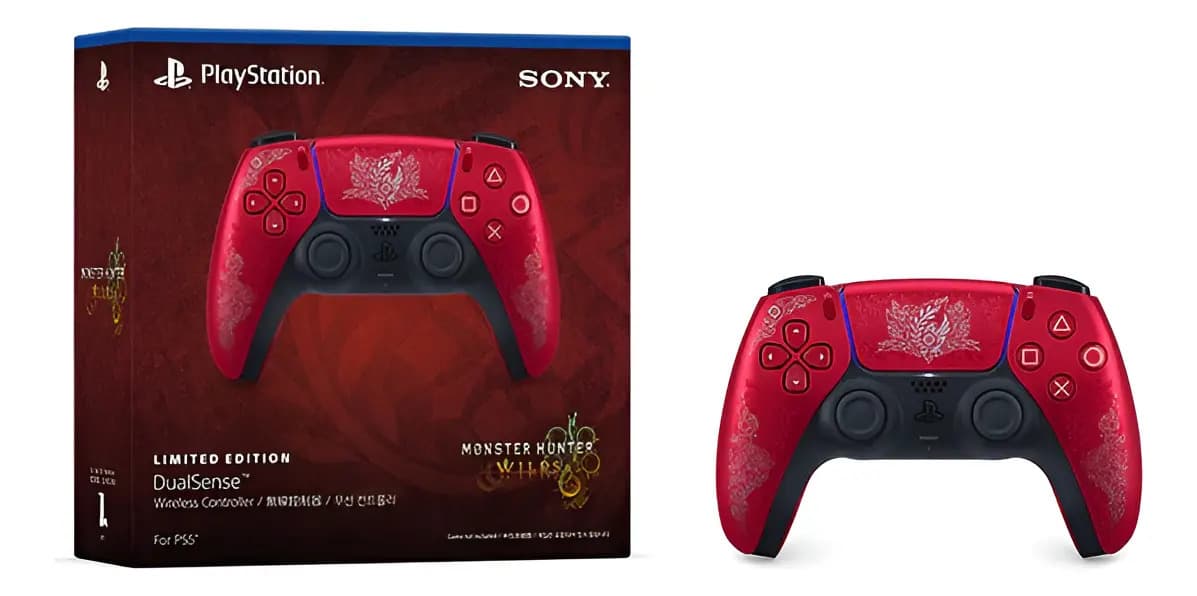 Mando Playstation 5 Dualsense Monster Hunter Wilds Color Rojo