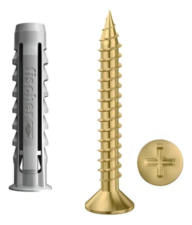 100 Tarugos Taco Fischer Sx6 + 100 Tornillos Fix 4,5 X 35mm
