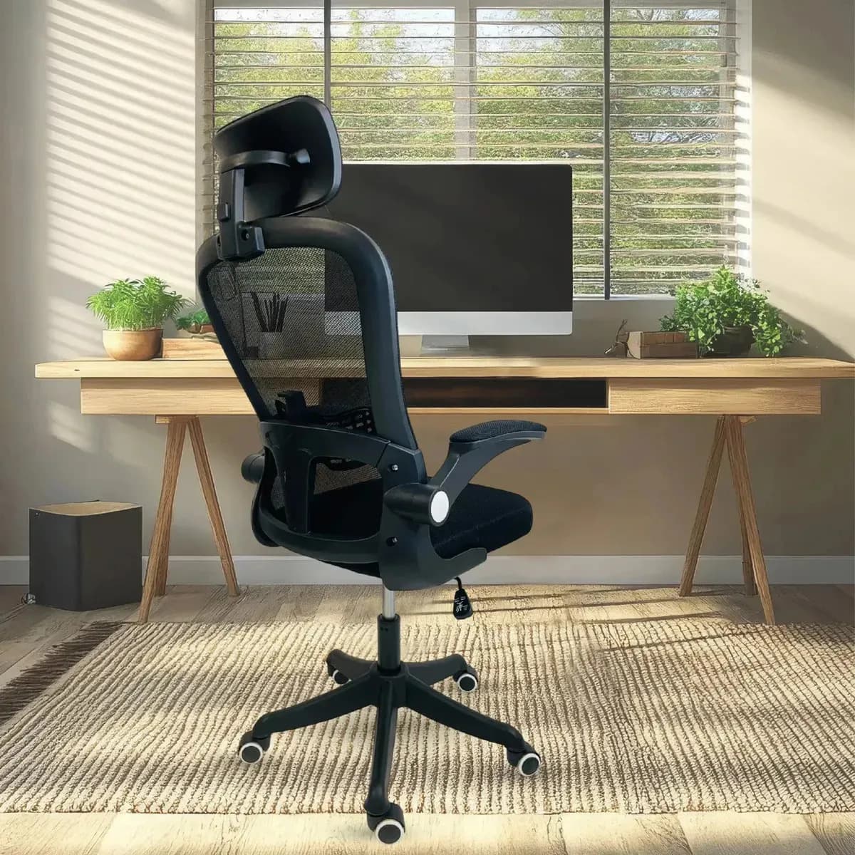 Silla Sillon Oficina Ergonomica Pc Escritorio Dyvan 256 Color Negro Material Del Tapizado Cuero Sintético