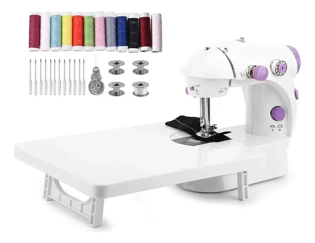 Máquina De Coser Gadnic Portátil C/ Extensión De Mesa Pedal Color Blanco 2 Velocidades Luz Led