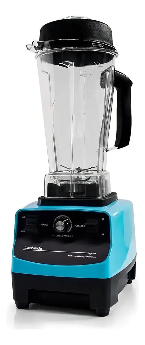 Licuadora 3 Hp Profesional Turboblender 76 Jarra 2 Lts 1500w Color Celeste