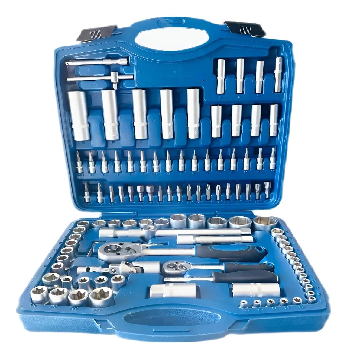 Set Juego De Llaves Tubos Crique Y Puntas Combinadas 108 Pza