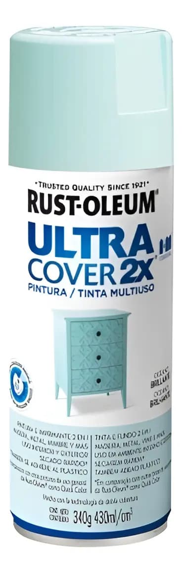 Pintura en Aerosol Rust-Oleum Ultra Cover, para Interiores y Exteriores, Color Océano