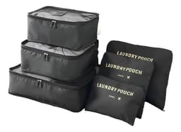 Organizador Valija Viaje Travel Laundry Pouch 6 Piezas Negro