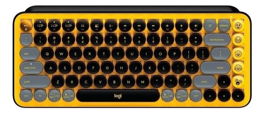 Teclado Logitech QWERTY Logitech Brown español latinoamérica color blast