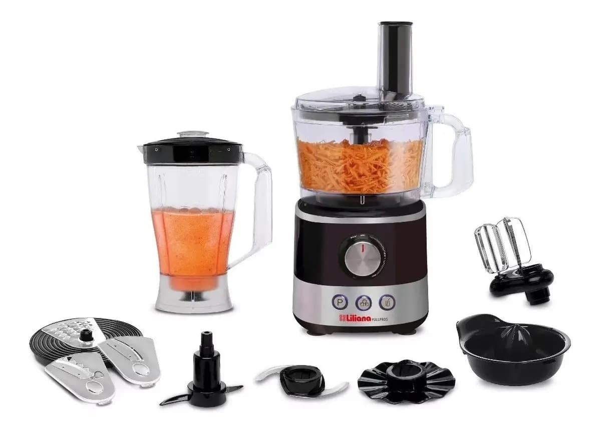 Multiprocesadora Liliana Fullpros 1000w Negra 240v Color Negro