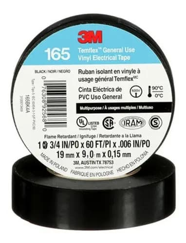 Pack 30u Cinta 3m Eléctrica (aisladora) 165 Temflex 19mm x 9,14m