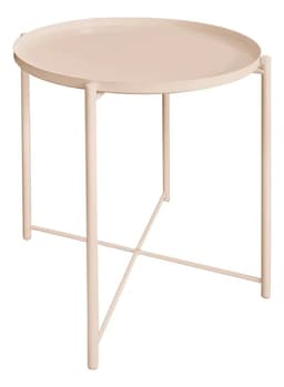 Mesa Nordic Ratona Arrime Hierro Bandeja Desmontable Color Nude