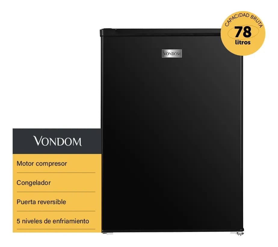 Frigobar Vondom 78 L Negro RFG170N Motor Compresor