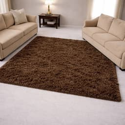 Alfombra Nórdica Living Pelo Largo 140x200 Antideslizante 1.4 M 2 M Marrón