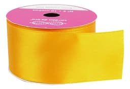 Cinta Raso Doble Faz N°9 Ancho 40mm Deco Rollo X 10 Metros Color Amarillo Oro