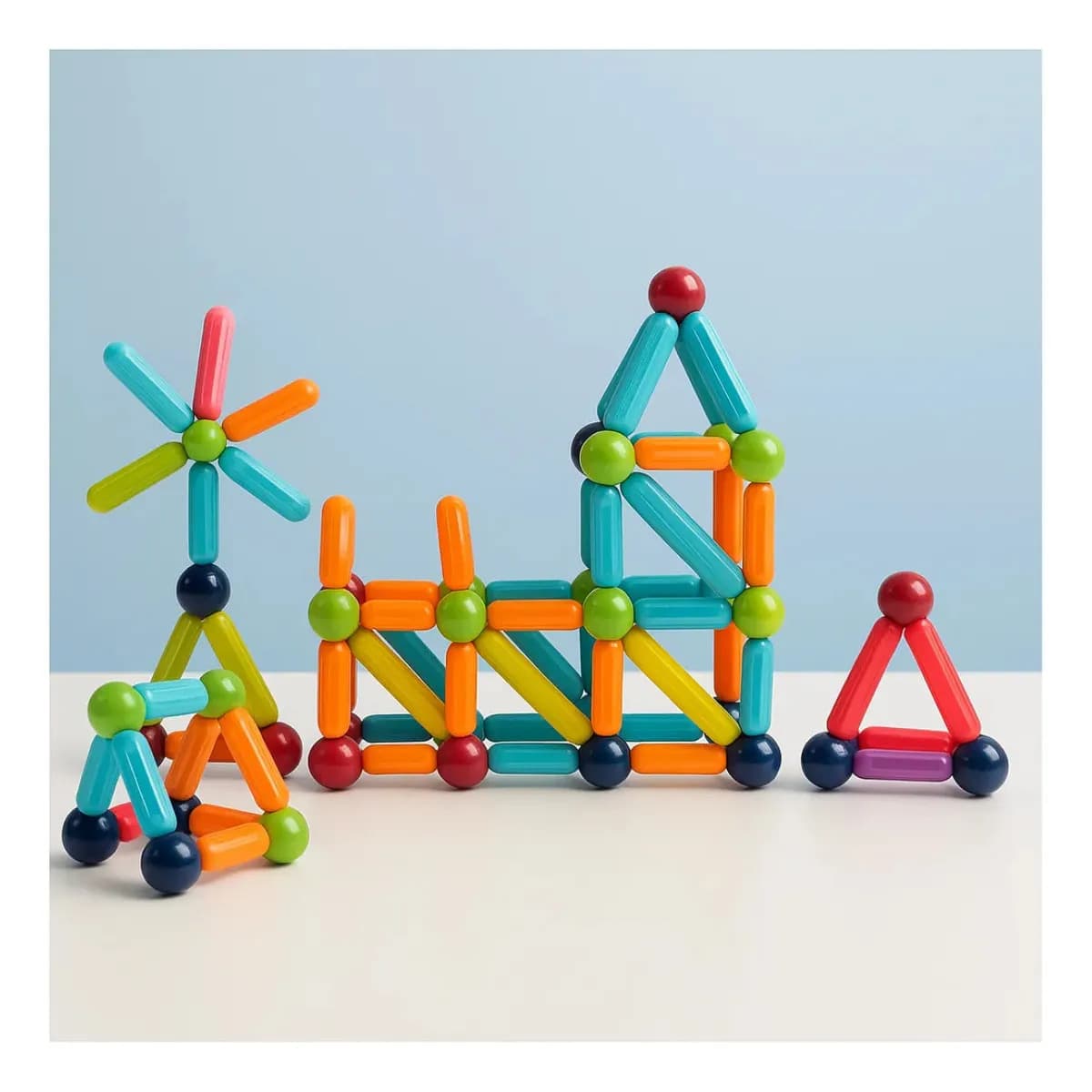 Bloques Magneticos Para Armar Barra Construccion Magnetic Sticks 100 Piezas Juego Imantado Niños Niñas Hard Comex