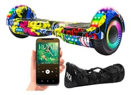 Patineta Scooter Electrica Hoverboard Spica S-80 Luz Rgb Parlante Bluetooth Color Amarillo
