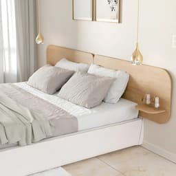 Respaldo Flotante 2 Plazas Cama Sommier De 180 A 200cm Color Madera natural