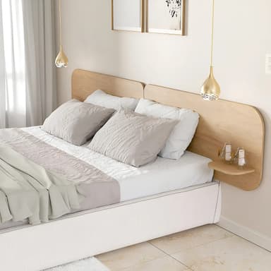 Respaldo Flotante 2 Plazas Cama Sommier De 180 A 200cm Color Madera natural