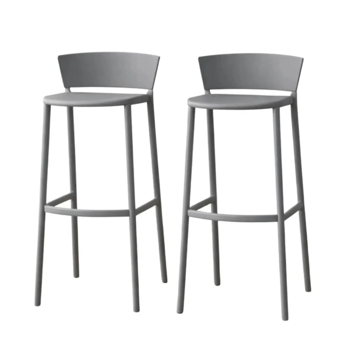 Banqueta Desayunador Plastico Para Barra Rio Julieta Semimate Gris Pack X2