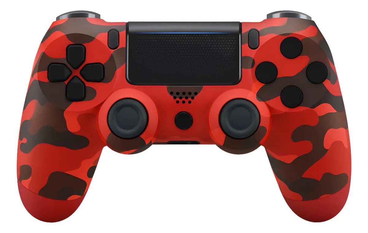 Joystick Inalámbrico Bluetooth Compatible Ps4 Pc Celular Color Camuflado Rojo