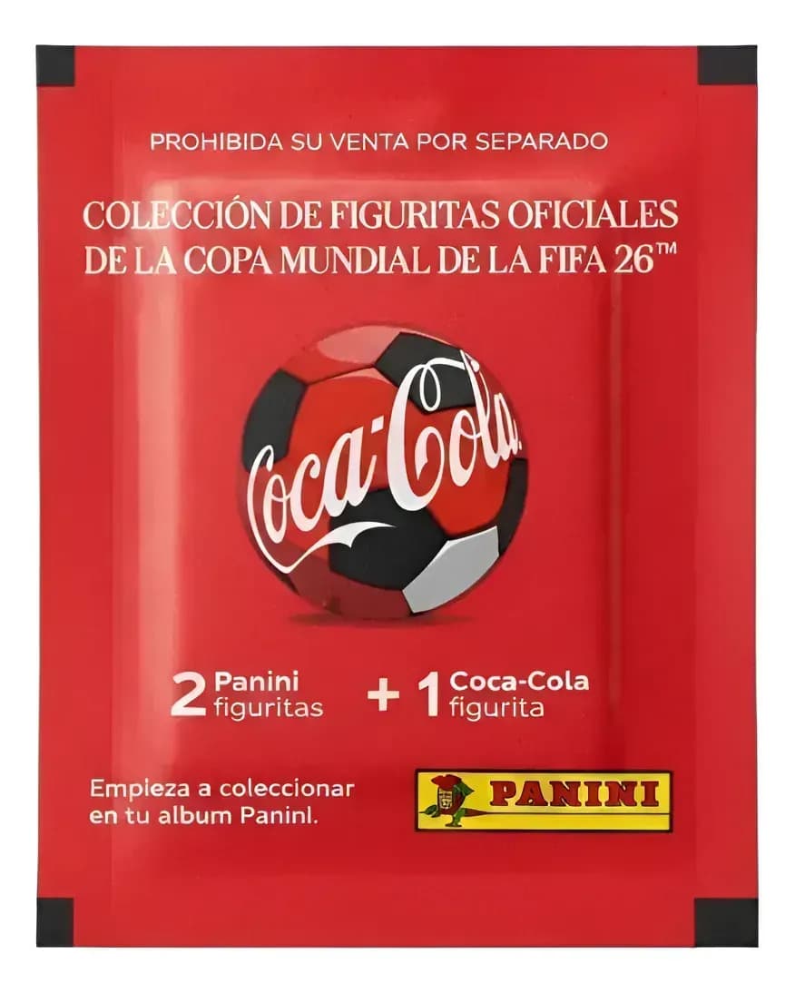 20 Sobres De Figuritas Coca Cola Panini Mundial 2026