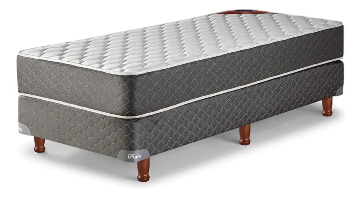 Sommier Y Colchón Piero Foam 100 X 190 Espuma Alta Densidad Color Gris