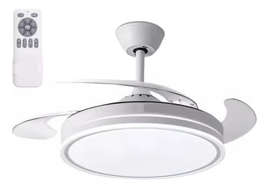 Ventilador De Techo Color Blanco 4 Aspas Retráctil Home World