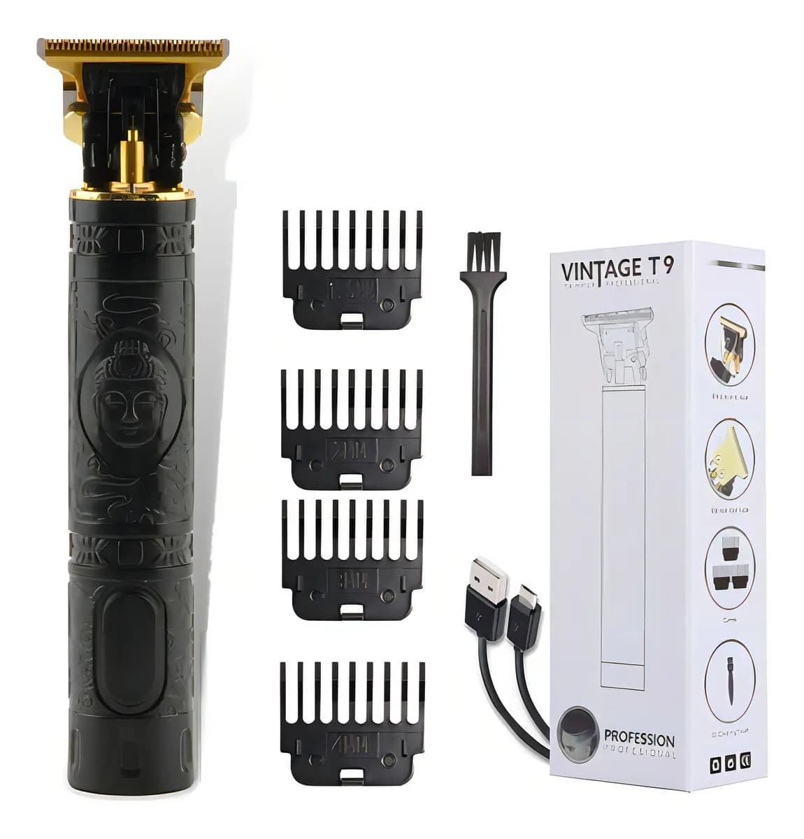 Recortadora Vintage Professional T9 negra y buda