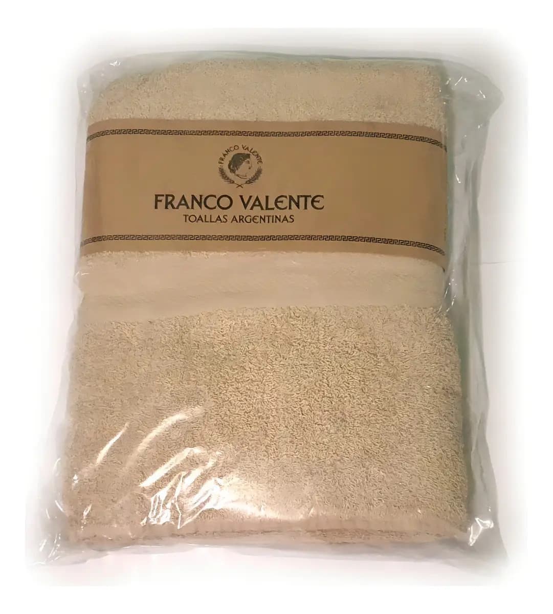 Juego Toalla y Toallón Franco Valente Liviano Algodón 400g Beige