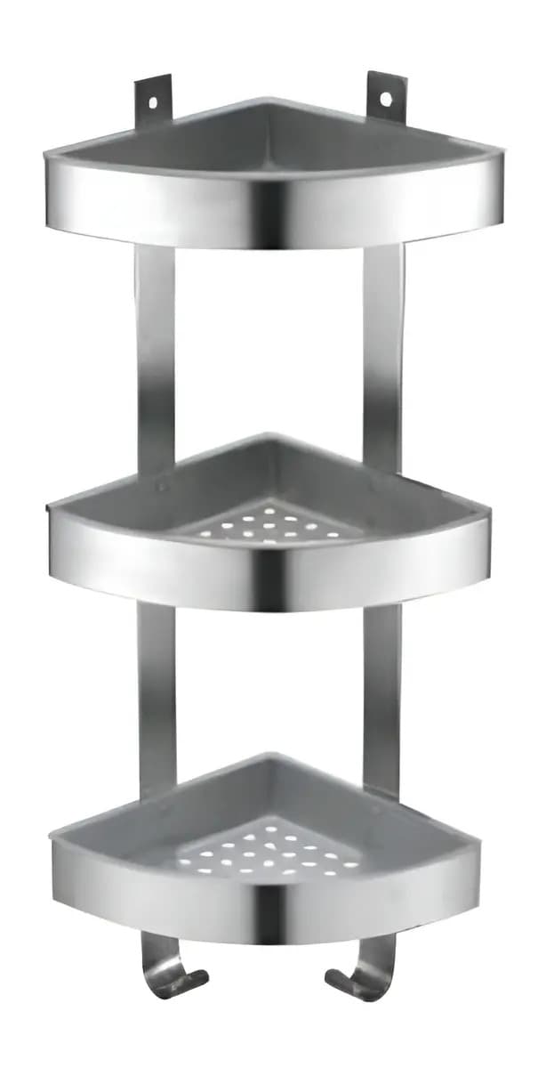 Organizador Esquinero Estante Baño 3 Estantes Inoxidable