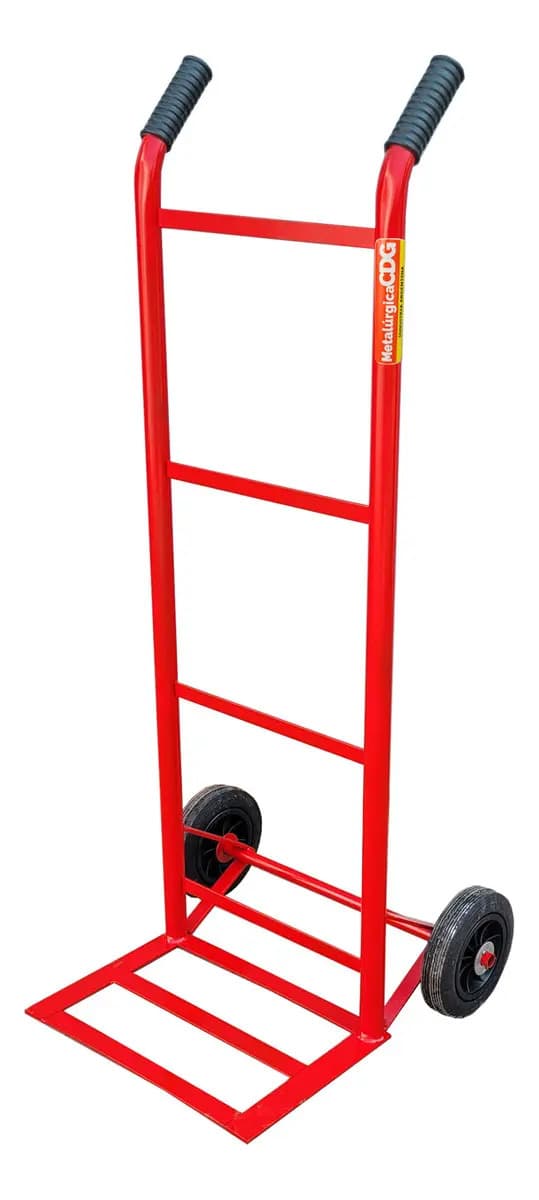 Carrito de Carga Zorra Carreta Portacarga 180 Kg MetalurgicaCDG 1CC Rojo