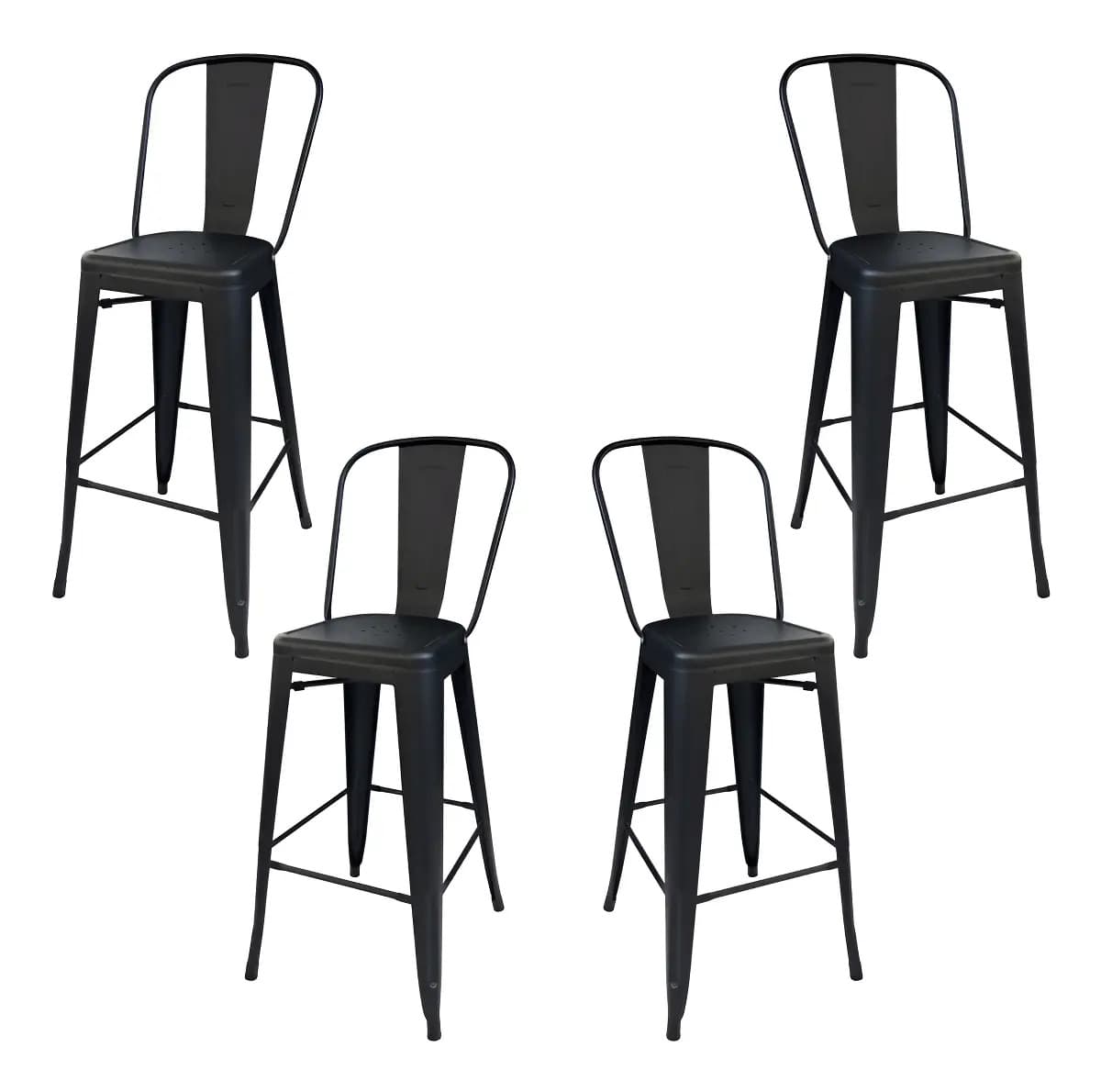 Banqueta DeSillas Tólix color negro de 116cm de alto x 4u