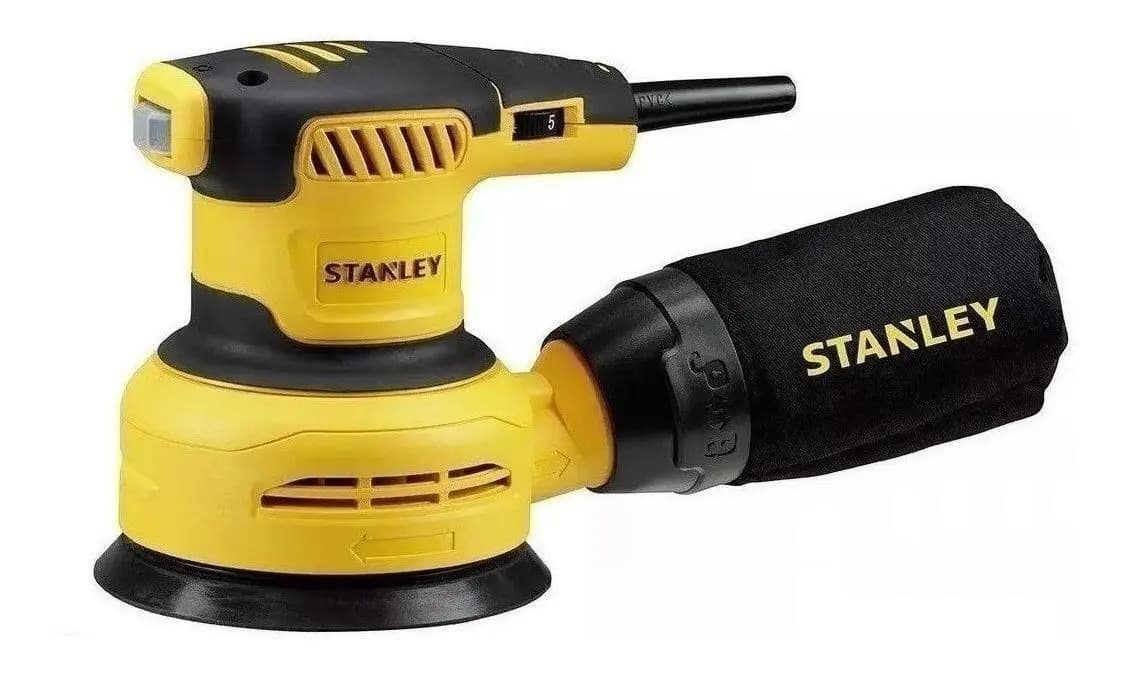 Lijadora profesional roto orbital Stanley SS30-B3 con sistema velcro amarilla 50Hz 300W