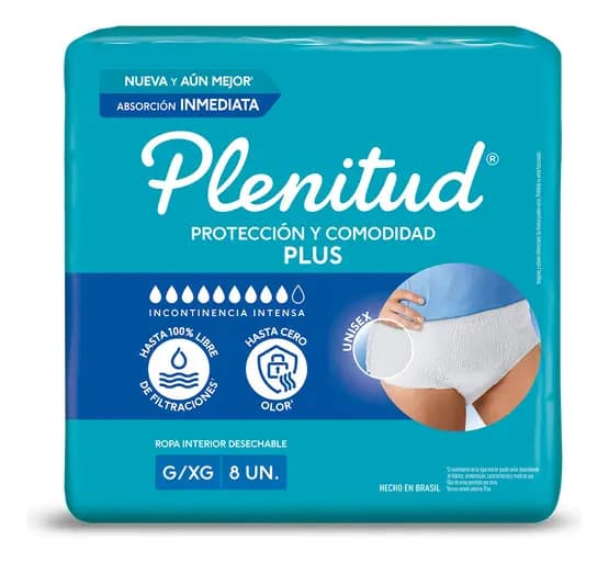 Plenitud Ropa Íntima Descartable Plus G/XG x 8 Unidades