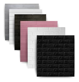 20 Placas Revestimiento Pared Autoadhesiva 3d Subway Rustico Color Negro Rustico (10.8m2)
