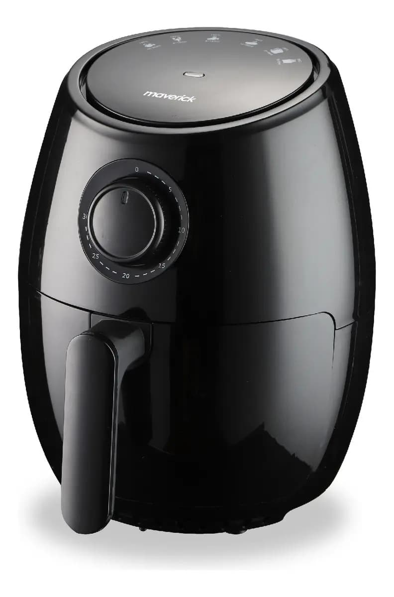 Freidora De Aire Sin Aceite 2lts Maverick Compacta 1000w Potencia 6 Programas Apagado Automático Color Negro