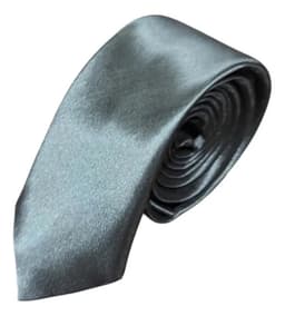 Corbata Angosta Lisa Corbata Finita Color Gris Oscuro 2