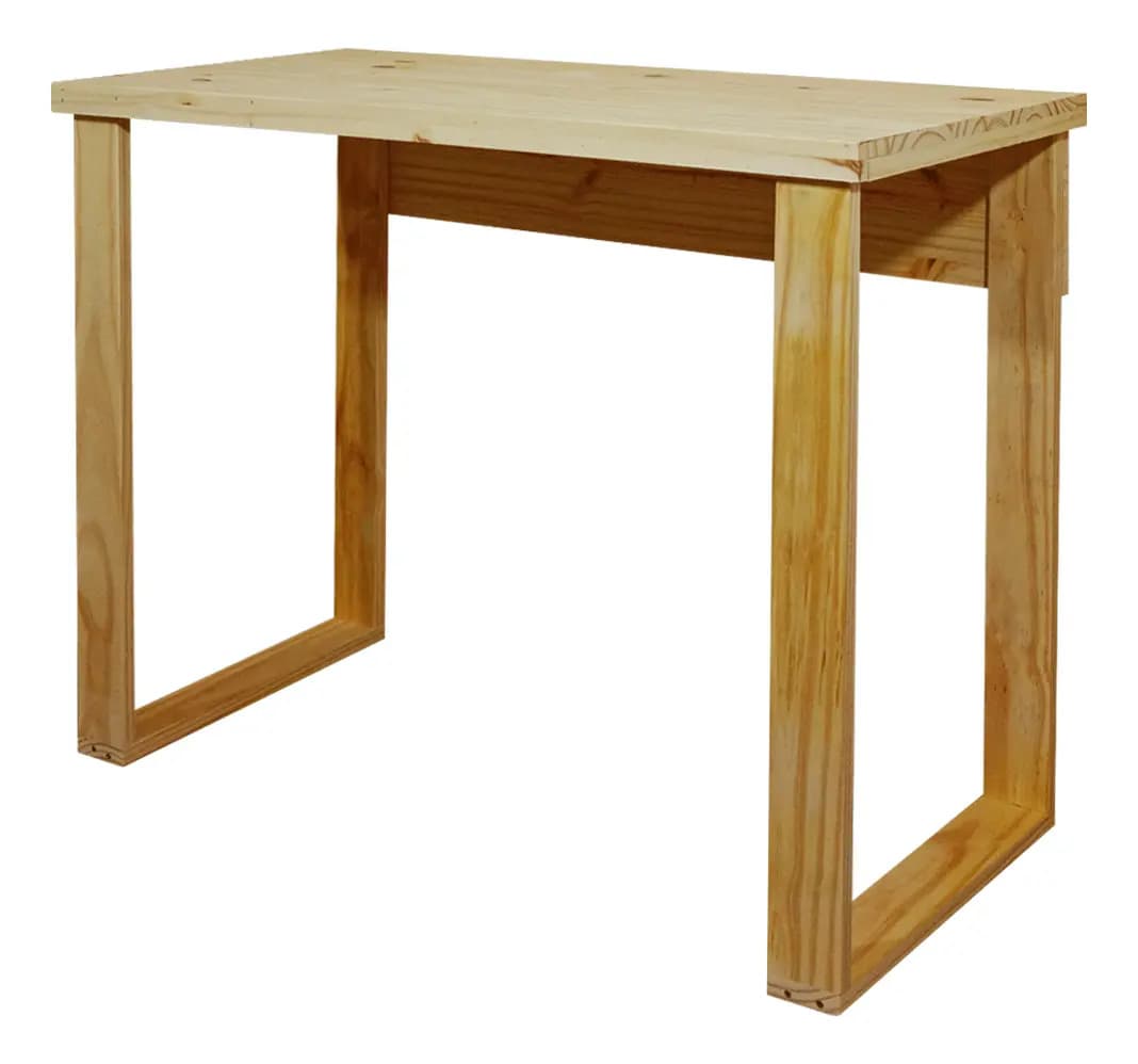 Escritorio Estilo Moderno Para Oficina Con Patas Altas Rectangulares Madera Altas Color Natural