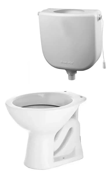 Inodoro Corto Mochila Plastico 8 Lts Colgante Completo Baño Color Marajo Deca
