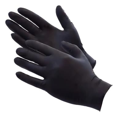 Guantes Nitrilo Mediglove Negro Talle L Sin Polvo Reforzados Caja X100